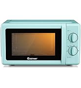 COSTWAY Retro Countertop Microwave Oven, 0.7 Cu. Ft, 700W Mechanical Compact Microwave Oven 6 Mic...