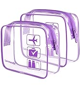 Lermende 2pcs/pack Clear Toiletry Bag TSA Approved Travel Carry On Airport Airline Compliant Bag ...