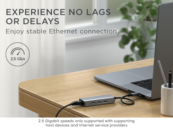 4-in-1 USB-C Hub with 2.5 Gigabit Ethernet