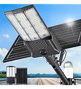 Solar Street Lights Outdoor, 12000W Solar Lights with Motion Sensor, Commercial Grade Parking Lot...