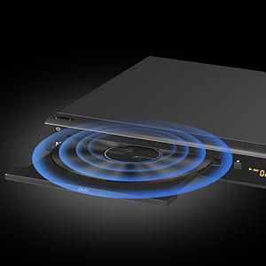 DuraPlay DVD player with next-gen disc drive and Japan-made laser for fast, quiet, accurate playback