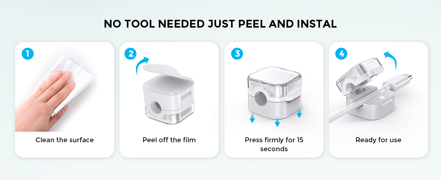 Magnetic Cable Organizer [1s Lock] Cord Cable Holders Clips Strong Adhesive Cable Cord Keeper