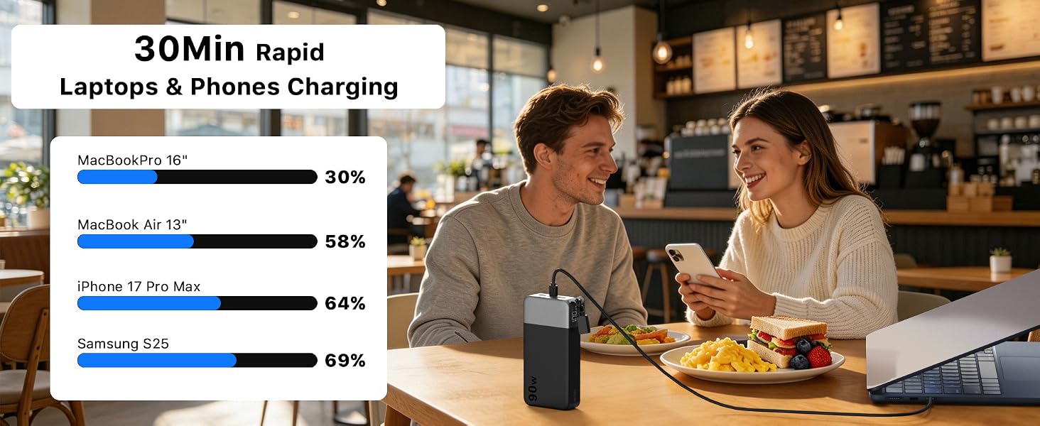 Nobis 20000mAh Power Bank 90W Fast Charging