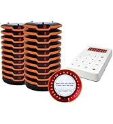 Restaurant Pager System 20 Coaster Pagers and Beepers, Restaurant Beepers Buzzers System with Vib...