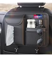 Tumecos Car Seat Back Storage Bag,Car Backseat Organizer with Tissue Box, Large Capacity Car Stor...