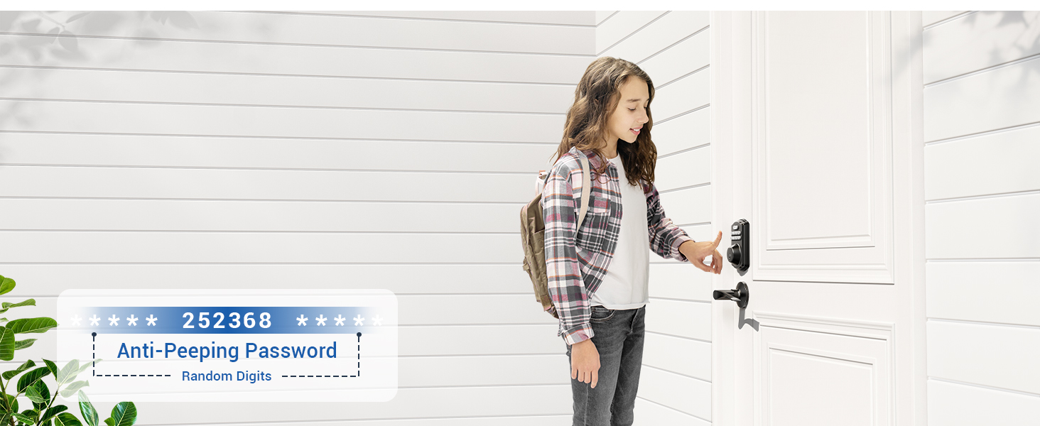 keyless entry door lock with handle