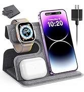 JARGOU Fabric Travel 3 in 1 Charging Station for Apple Charging Station for Multiple Devices for ...