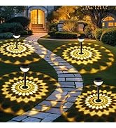 JEJOT 4 Pack Solar Flood Light, Security Lights,Pathway Lights with 2CCT(Warm and Cool) Light Mod...