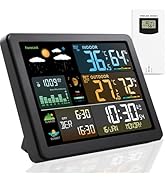 Weather Station Wireless Indoor Outdoor Thermometer, Color Display Digital Weather Thermometer wi...