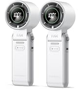 KIMMOO 2 Pack White Portable Handheld Turbo Fan-100 Speeds, Powerful 20000 RPM, 12Hrs Cooling,120...