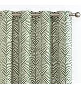 jinchan Moderate 80% Blackout Curtains Geometric Patterns Design Thermal Curtains Grommet Top Bed...