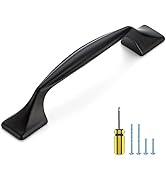 Ravinte 10 Pack Cabinet Handles Black Cabinet Pulls 3 Inch Kitchen Cabinet Handles Curved Drawer ...