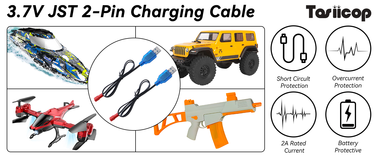 3.7V Lipo Battery Charger JST 2P Cable1