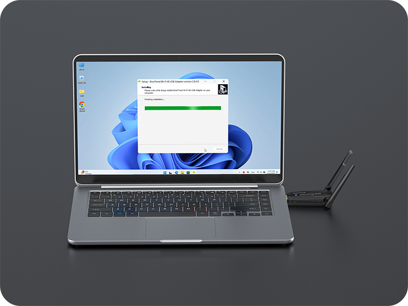 Initial Setup Step 2 Run the Preloaded Driver in this USB WiFi 6E Adapter and Install It