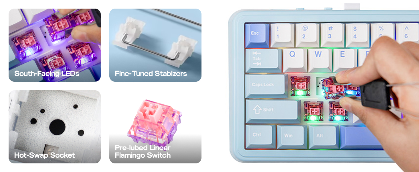 HE65 wireless gaming keyboard with screen and knob