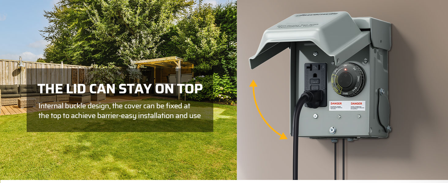 Countdown timer outdoor outlet box