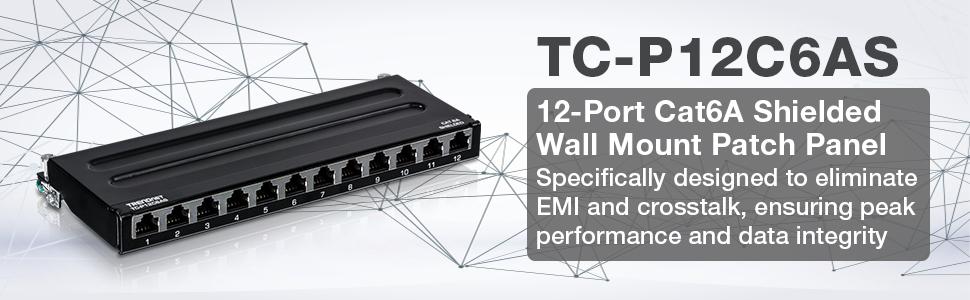 12-Port, Cat6A, Shielded Wall Mount,Patch Panel