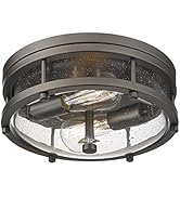 Rosient Flush Mount Ceiling Light Fixture, 12 inch 2-Light Modern Farmhouse Semi Ceiling Light wi...