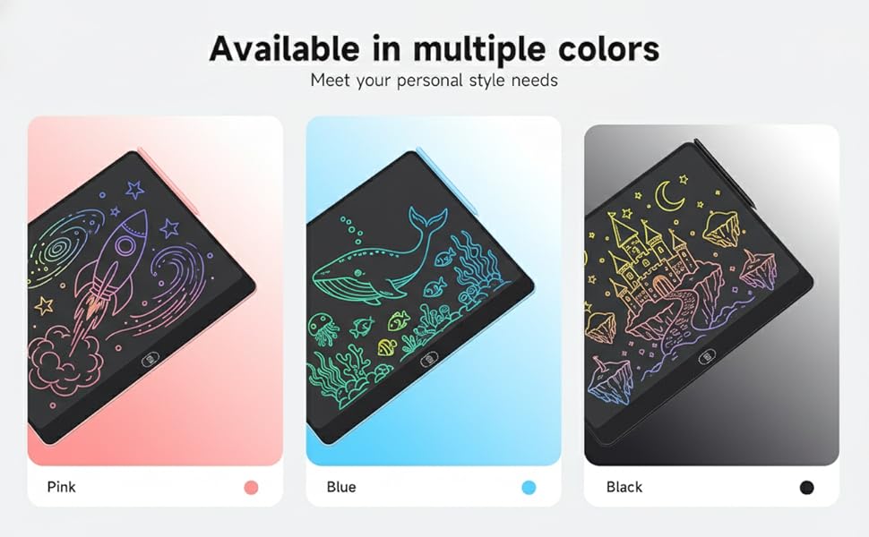 lcd writing tablet with multi colors