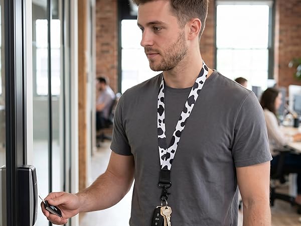cow print lanyard