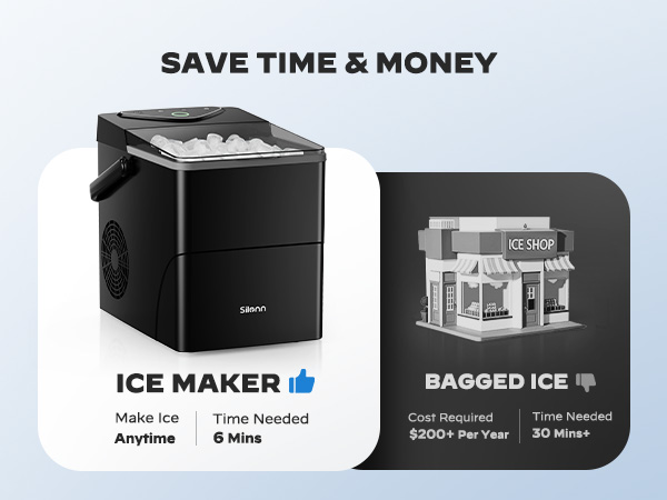 Save Time and Money: Make ice anytime, only 6 mins needed