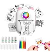 Funducts Sticker Printer, Inkless Portable Maker Machine with 11 Rolls Paper, Mini Pocket Thermal...