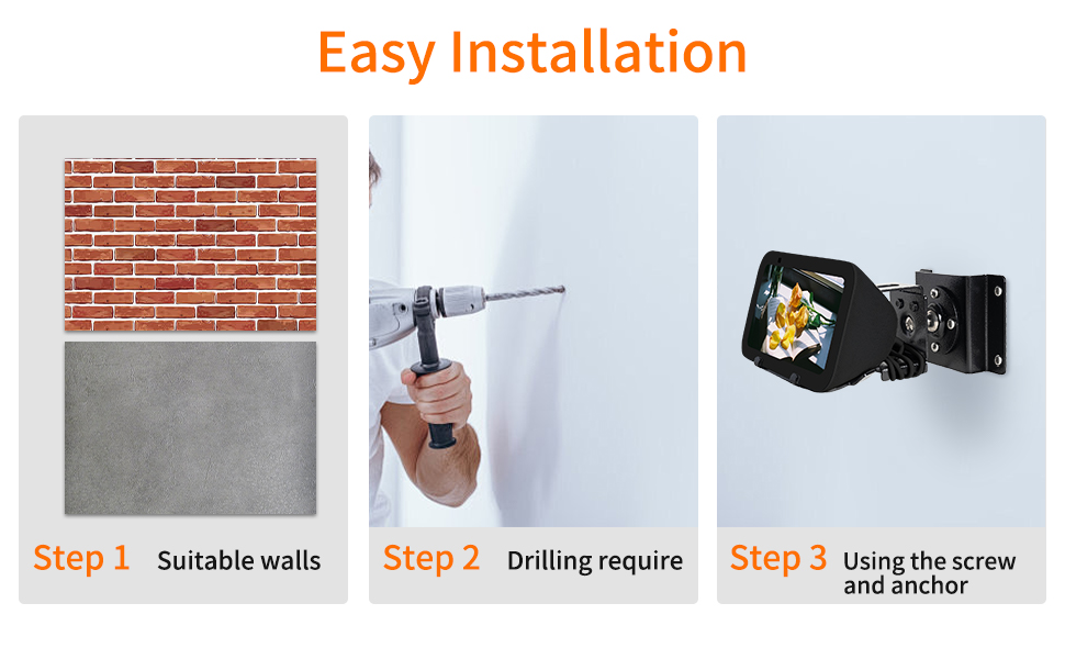 shinar Metal Wall Mount for Echo Show 5 (3rd Generation)