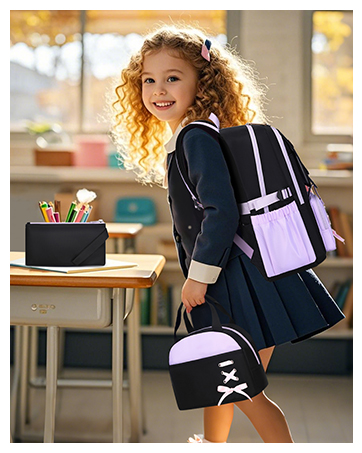 backpack with lunch box