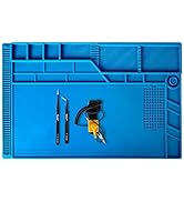 Kaisiking 4 Pcs Large Soldering Mat Set Silicone Repair Mat Placing Screws with Anti-Static Wrist...