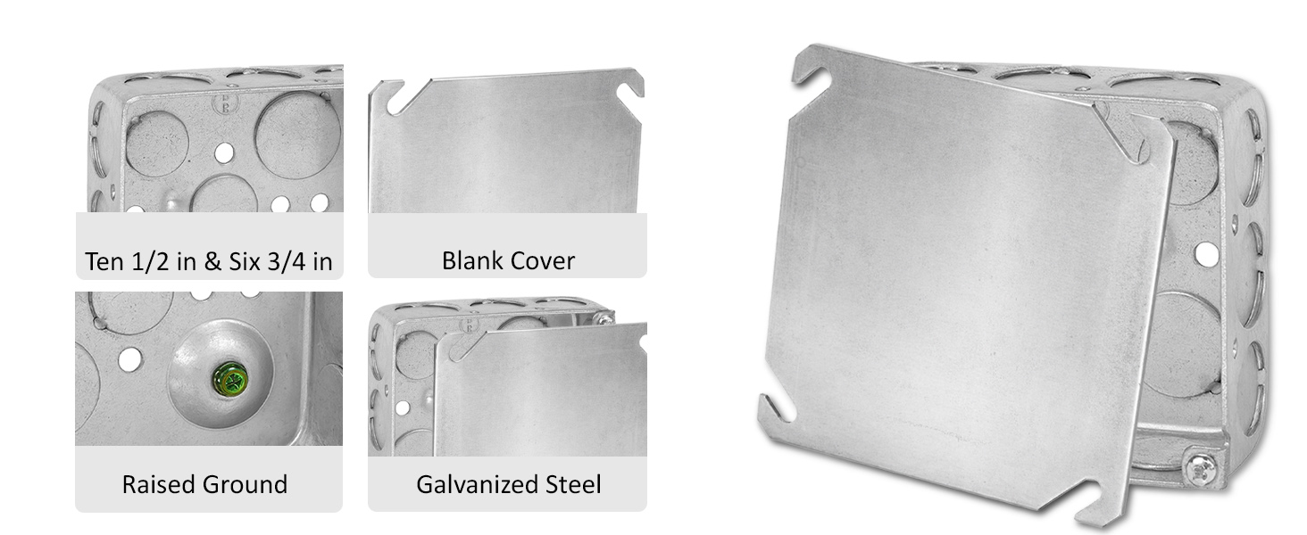 4x4 Electrical Junction Boxes with Blank Covers