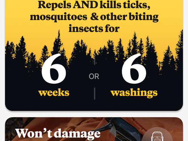 Repels AND kills ticks, mosquitoes &amp; other biting insects.