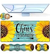 Desk Pad, Keyboard Mouse Pad Set, Extended Gaming Mouse Pad+ Ergonomics Memory Foam Wrist Rest Su...