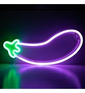 ENUOLI Eggplant Neon Signs,LED Purple Eggplant Neon Light Decorative Art LED Lights for Wall Deco...