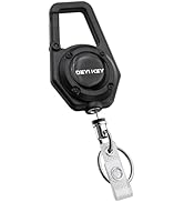 Retractable Keychain, Heavy Duty Carabiner Badge Holder, Tactical ID Badge Reel with 32” Steel Re...