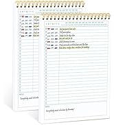 To Do List Notepad, Daily Planner Note Pad Undated 52 Tear Off Sheets With Checklist, Notes for W...