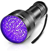 LE UV Flashlight Black Light, 51 LED UV Light Handheld Blacklight, 395nm Detector for Pet Urine, ...