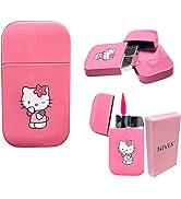 NIVEK Kitty Lighter Pink Flame KT Cat Dress Pink Top Torch Pocket Size Glitter Y2K Refillable Kaw...
