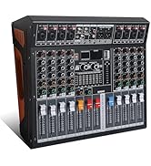 Jindaaudio Audio Mixer 8 Channel, DJ Mixer Board, Audio Sound Card with Interface Recording and 4...