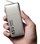 MFish 45W Power Bank, Portable Charger Built-in Retractable Cables with LED Display, 10000mAh 2 U...