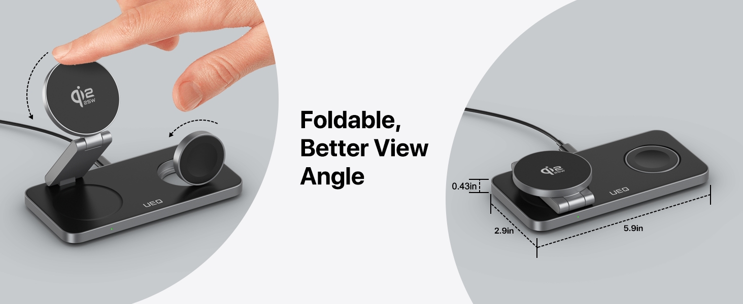 Foldable 25W 3 in 1 Magnetic Wireless Charging Station