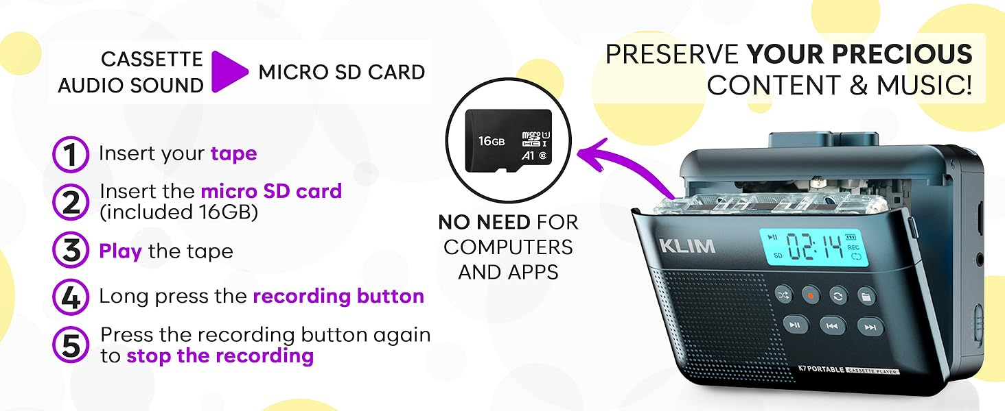 audio bluetooth casate casette cassette cd con converter deck digital esposo mi micro mp3 player