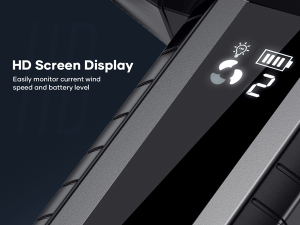 The VELLROX Compressed Air Duster's screen shows speed and battery
