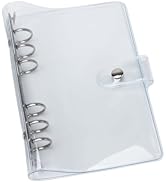 Mogoostry A6 6-Ring Binder Cover Clear Refillable PVC Notebook Binder with Snap Button Closure Fi...