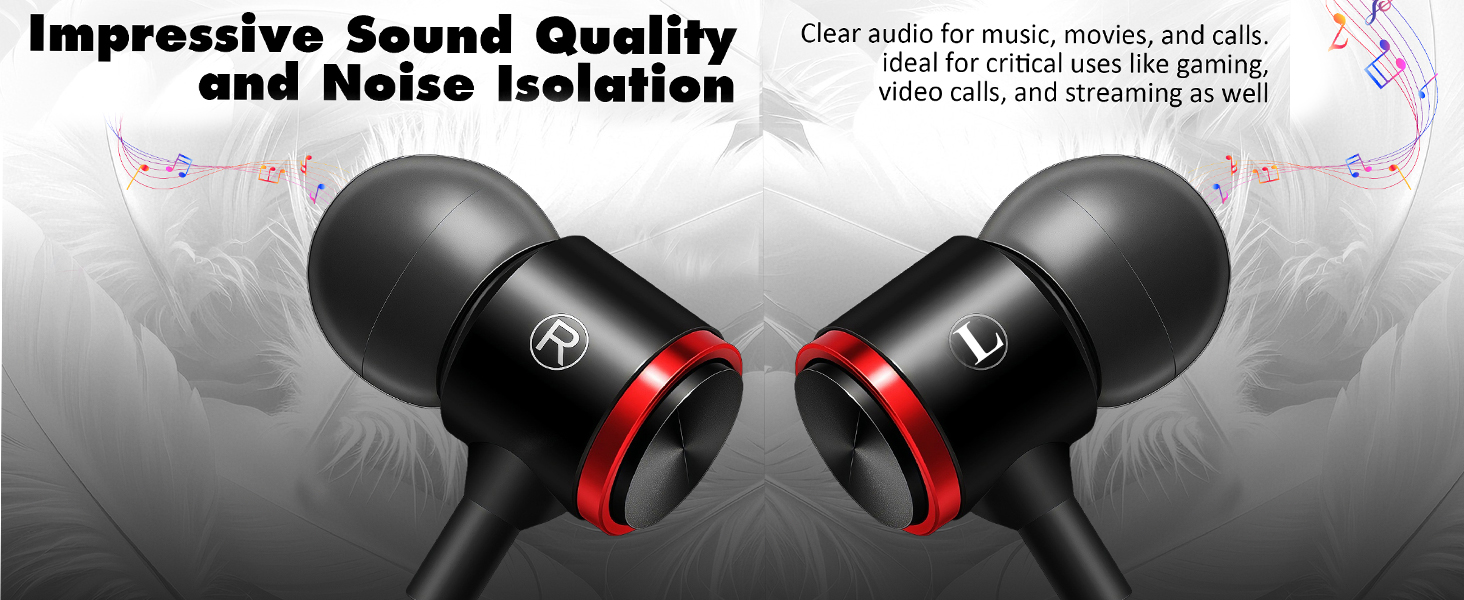 Wired Earbuds with Case for MacBook Air Laptop,3.5 mm Audio Jack Corded Headphones for Chromebook