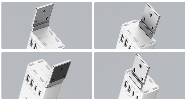 360 Rotatable Mountable Surge Protector Power Strip