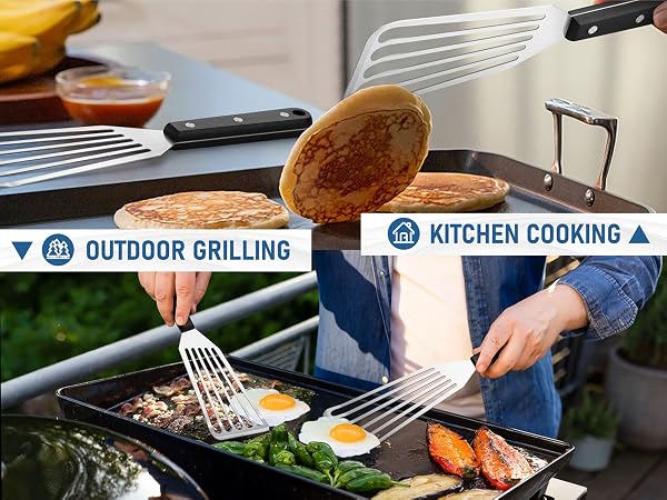 metal fish spatula turner spatulas slotted stainless steel set cooking kitchen use utensils eggs