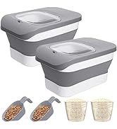 DDMOMMY 10-26 LBS Dog Food Storage Container,Collapsible Dog Food Containers with Airtight Lid,Pe...