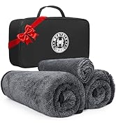 Wontolf 3-Pack Car Drying Towels Extra Large with Storage Bag, Microfiber Towels for Cars and Tru...