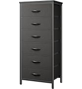 Huuger 6 Drawer Dresser for Bedroom, Tall Dresser &amp; Chests of Drawers, Fabric Dresser for Closet,...