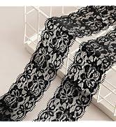LYXMYGS Lace Trim Ribbon, 5-Yard White Lace Ribbon, 2.36 Inch Width White Laces Trims Delicate Fl...